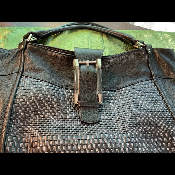 Aleanto Collezioni Made in Italy black leather cute large bag. Cute design. - Picture 15 of 15